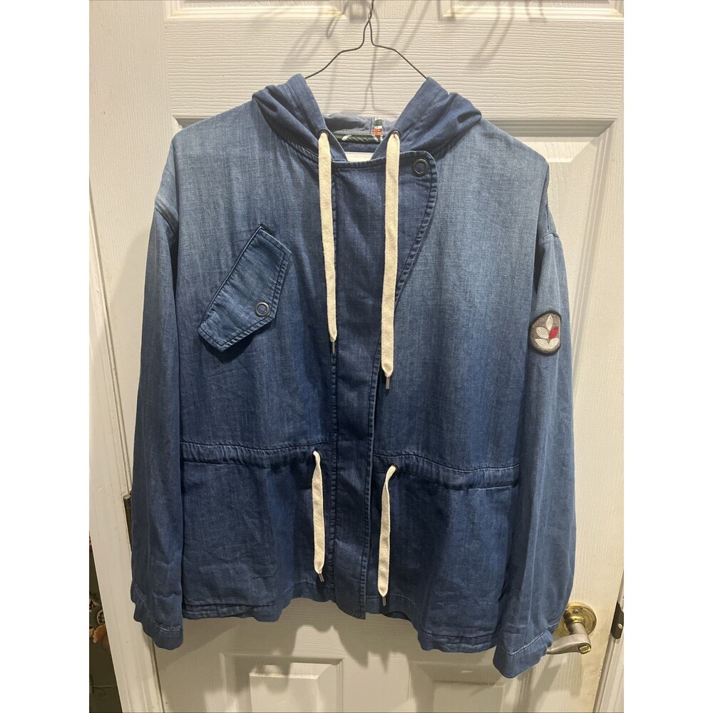 EVER Brand Hooded Splendour Jacket Blue Size P MADE IN USA Rare